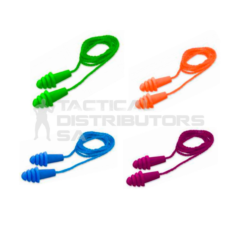 Elvex Quattro Reusable Corded Ear Plugs, SNR 32 - Magenta